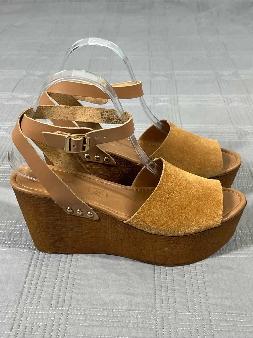 Seychelles Wedge Sandals Shoe Size 8.5 Brown Suede Platform Strappy